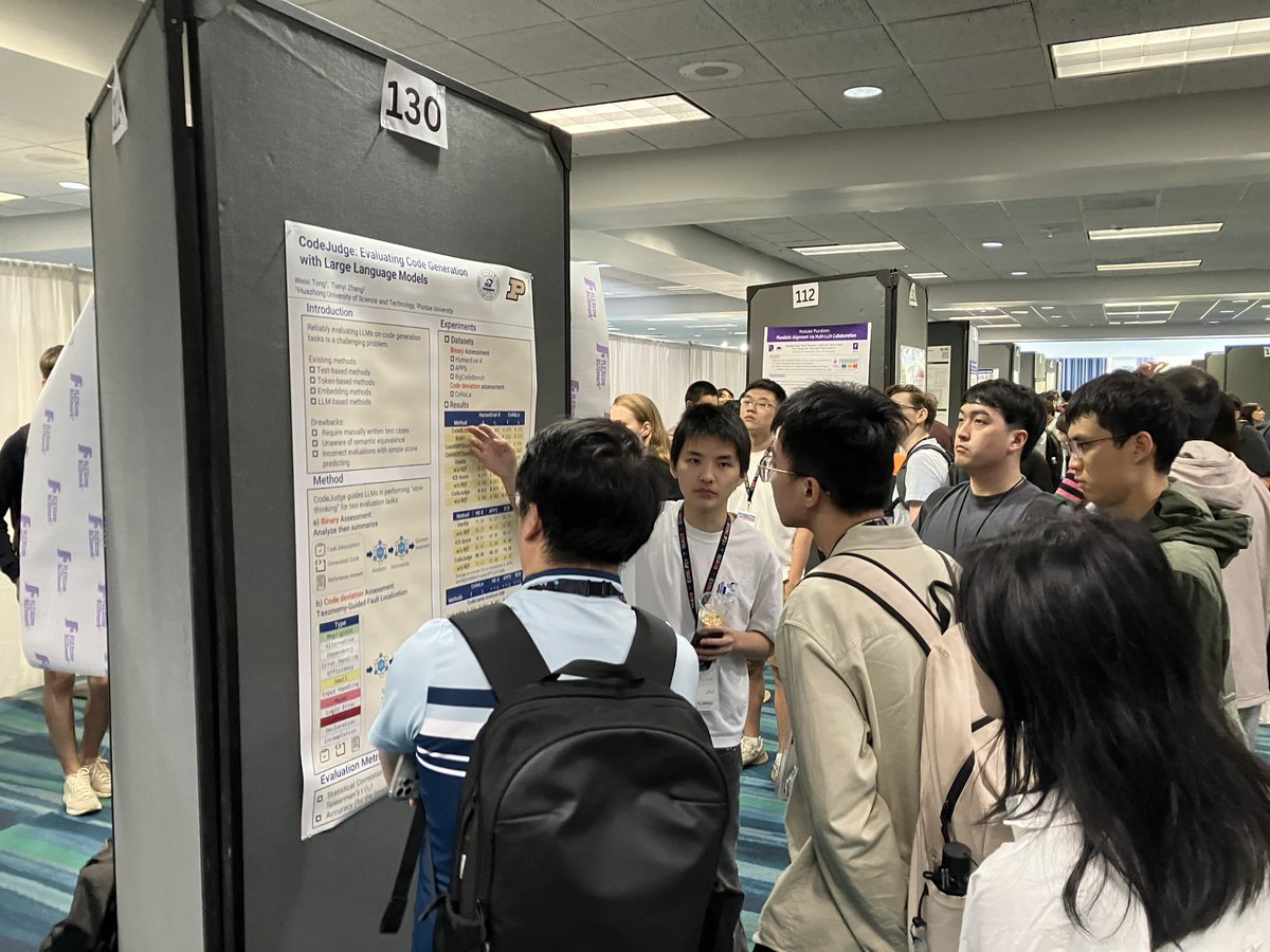 Weixi is presenting our work “CodeJudge: Evaluating Code Generation with Large Language Models” at EMNLP 2024! He is also applying for Phd this Fall. <a href="/tong_weixi/">Weixi Tong</a> 

Paper: arxiv.org/abs/2410.02184
Code: github.com/VichyTong/Code…