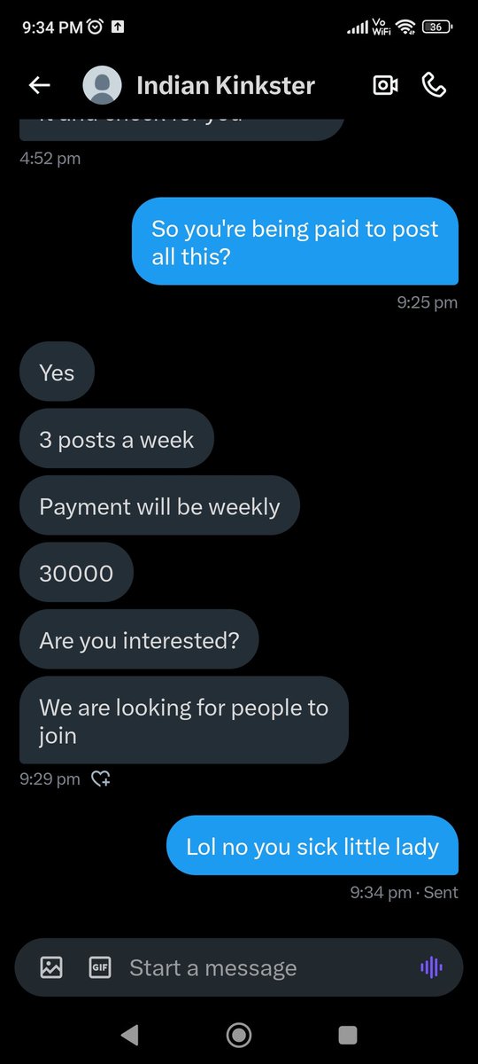 Abstract_Vakil's tweet photo. @IndianKink48 @Kinkymanin @kinky_justin7 @KinkyAndBrown @KinkyRahul Lol what a joke you people are
@IndianKink48 @KinkyRahul 

Only miserable lowlifes with nothing else to do. 

A very pitiful sense of respect for even your ownselves. 

Offering to post for money? 
😂😂😂 https://t.co/51jVMtFHIO