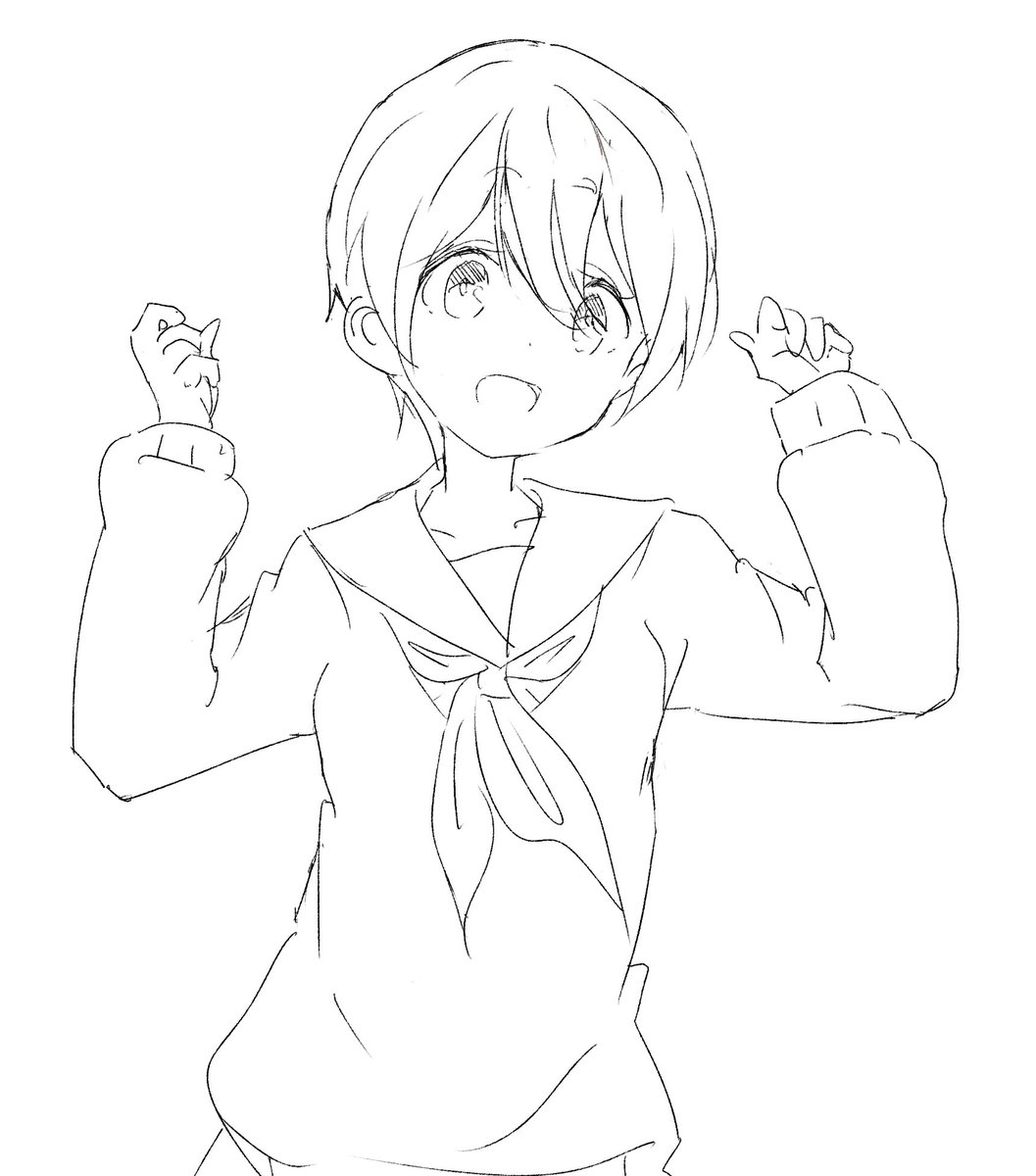 最近の下描き子ちゃん
#手描き 