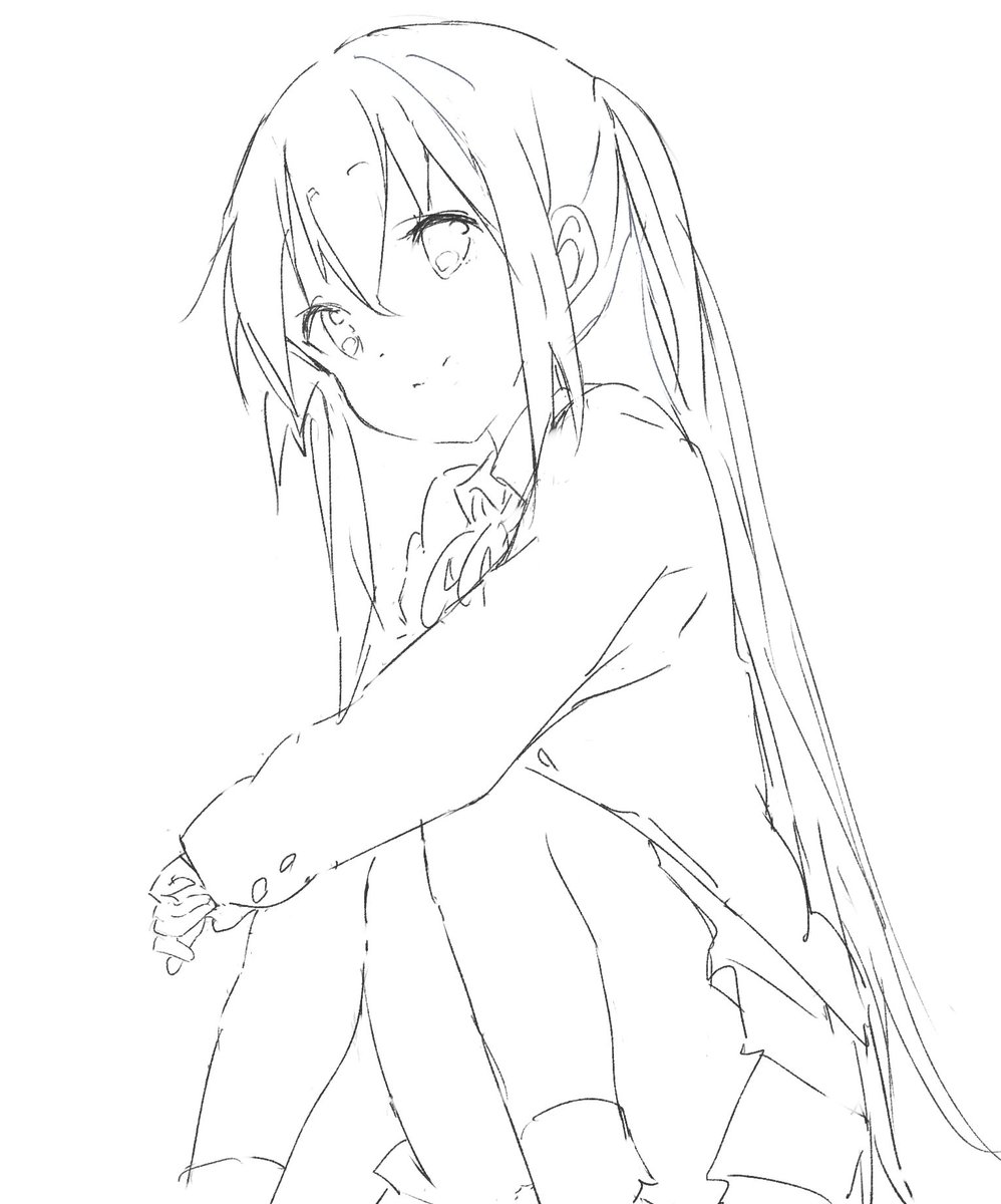 最近の下描き子ちゃん
#手描き 