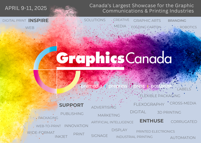 graphicscanada's tweet photo. Visitor registration opens this week for Canada's largest graphic and printing show, plan now to be there, April 9-11, 2025. https://t.co/M2t9mhQWWH