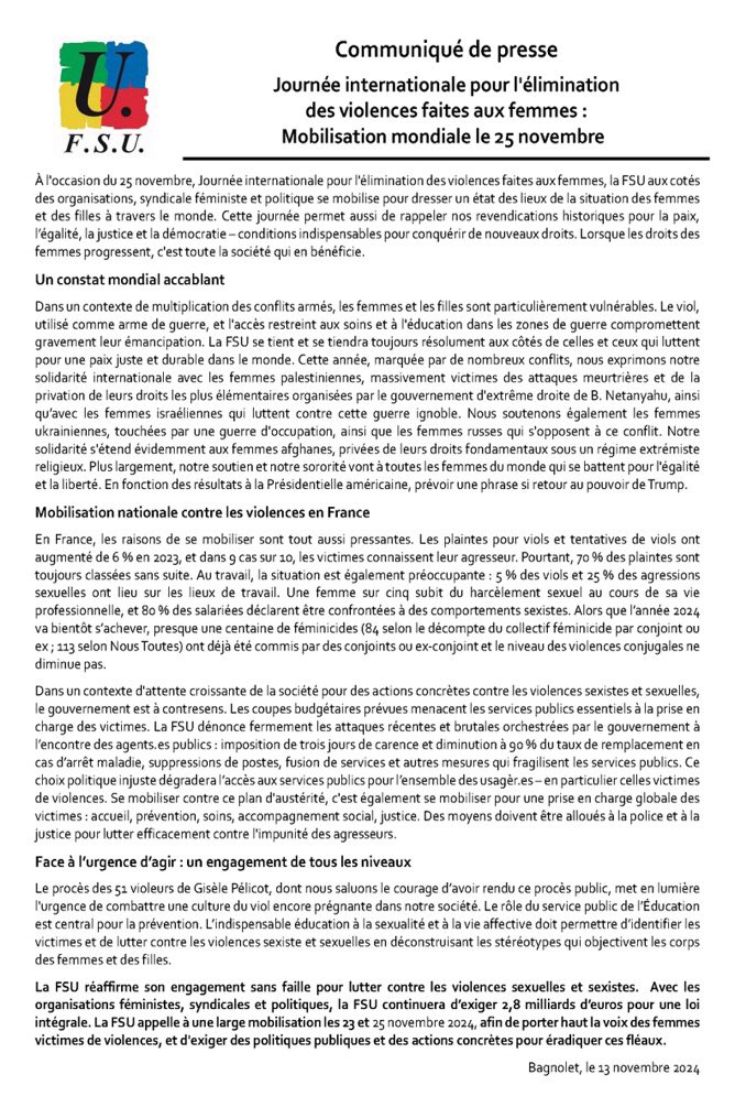 🔴 COMMUNIQUÉ 
STOP blabla on veut des actions concrètes !