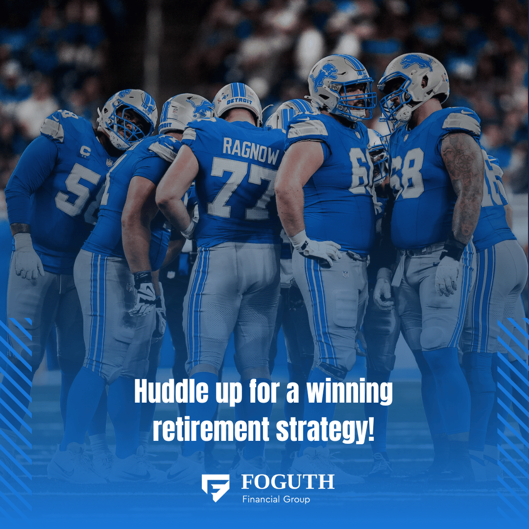 Huddle up, Detroit! 🏈 Just like the Lions’ game-winning plays, a solid retirement plan takes teamwork and strategy. Let Foguth Financial Group help you tackle your goals for a winning retirement! #ProudLionsPartner #PeaceandPurpose #FoguthFinancial