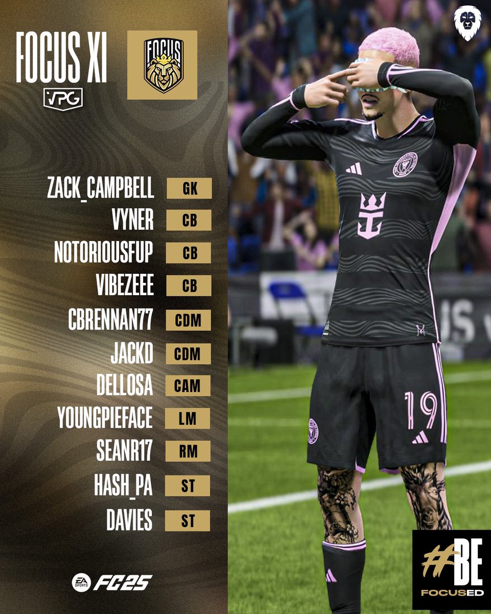 🏆 EU Masters #2  XI 🇪🇺
ℹ️ <a href="/OfficialVPG/">Virtual Pro Gaming</a> <a href="/TheVFL_/">VFL</a> 

⚽️ <a href="/EASPORTSFC/">EA SPORTS FC</a> 11v11 
🆚 KO 20:30 uk 
🦁 Our roster for tonight! 
<a href="/GKZedd/">Zack_Campbell93</a>
@zVynerr 
<a href="/Notorious_FUP/">Frederik</a> 
@Vibez_81 
@cbrennan7777
<a href="/xJDegiorgio19_/">Jack Degiorgio</a>
<a href="/DellosaVPG/">Arron Louis Dellosa</a> 
<a href="/theyoungpieface/">Harvey</a> 
<a href="/SeanR17_/">Seán</a> 
@l_Davies85_l 
<a href="/AdamPatel15/">Hash_pa</a> 

#BeFocused
