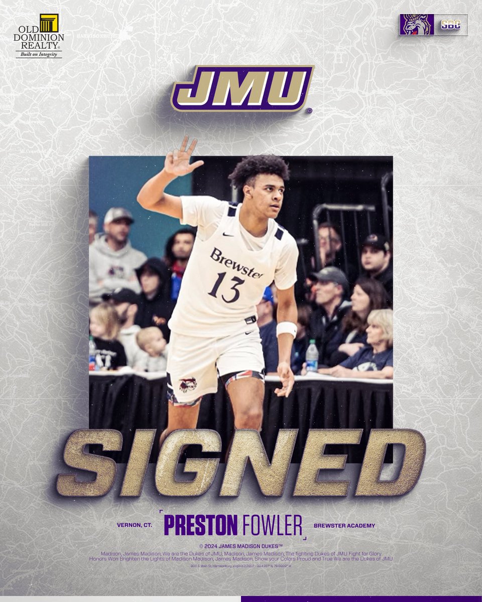 JMU Men's Basketball (@jmumbasketball) on Twitter photo Got our guy. ✌️
Excited to officially announce <a href="/PrestonFowler23/">Preston Fowler</a> as the newest member of the Dukes!
#GoDukes Got our guy. ✌️
Excited to officially announce <a href="/PrestonFowler23/">Preston Fowler</a> as the newest member of the Dukes!
#GoDukes