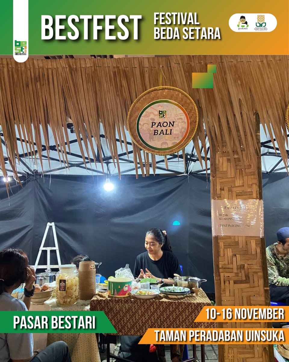 Bestfest_id's tweet photo. 🤩Semua yang Dicari Ada di Pasar BESTARI🤩

Nyari makan? Buku? Perhiasan? Baju? Tukang pijet? Bahkan sampai tes kepribadian dan tarot ada loh di Pasar BESTARI!

Yuk datang dan ramaikan!

Info lengkap : https://t.co/7ZNedkslnl
#BESTFEST #BedaSetara https://t.co/1k0qrnwnv4