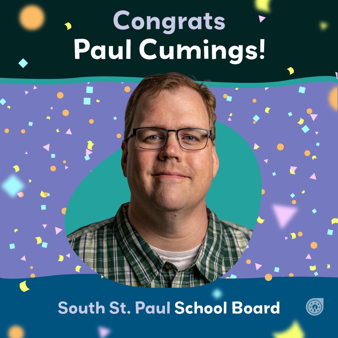 🎉 Congratulations to South St. Paul School Board Member-elect <a href="/paulcumings/">Paul Cumings</a>! We’re excited to work together on championing a strong public education for every kid, no exceptions! 📚🧑‍🏫🎒 #WeMakeOurFuture