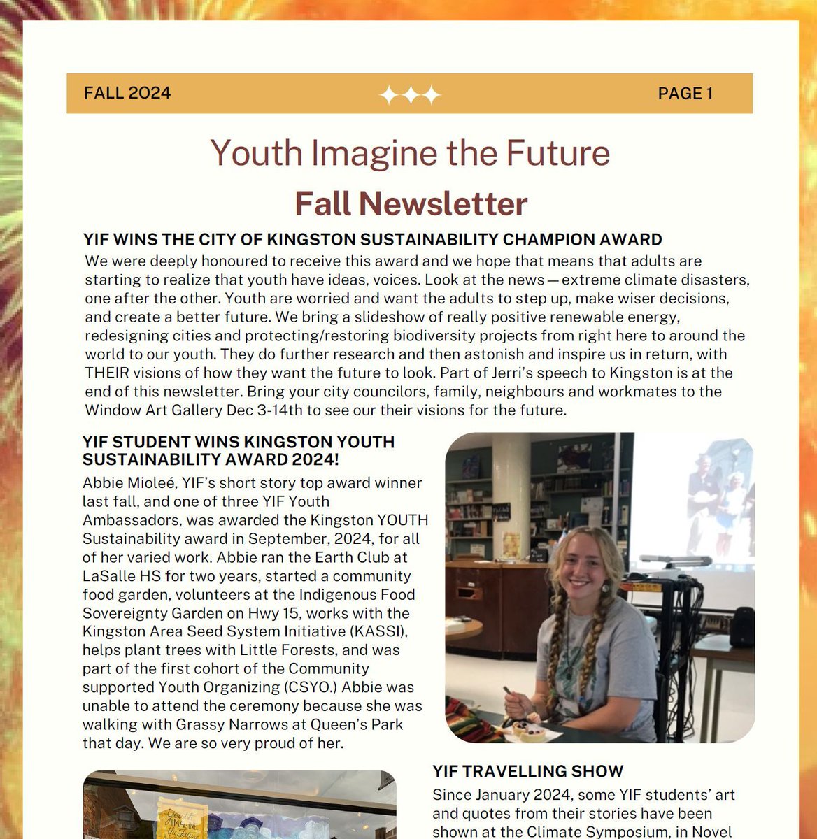 The #YIF team is hard at work immersing ourselves in the wonderful submissions we’ve received for the Youth Imagine the Future 2024 Festival. 💛 In the meantime, check out our Fall newsletter for a peek into what we’ve been up to! buff.ly/4hLWRjq