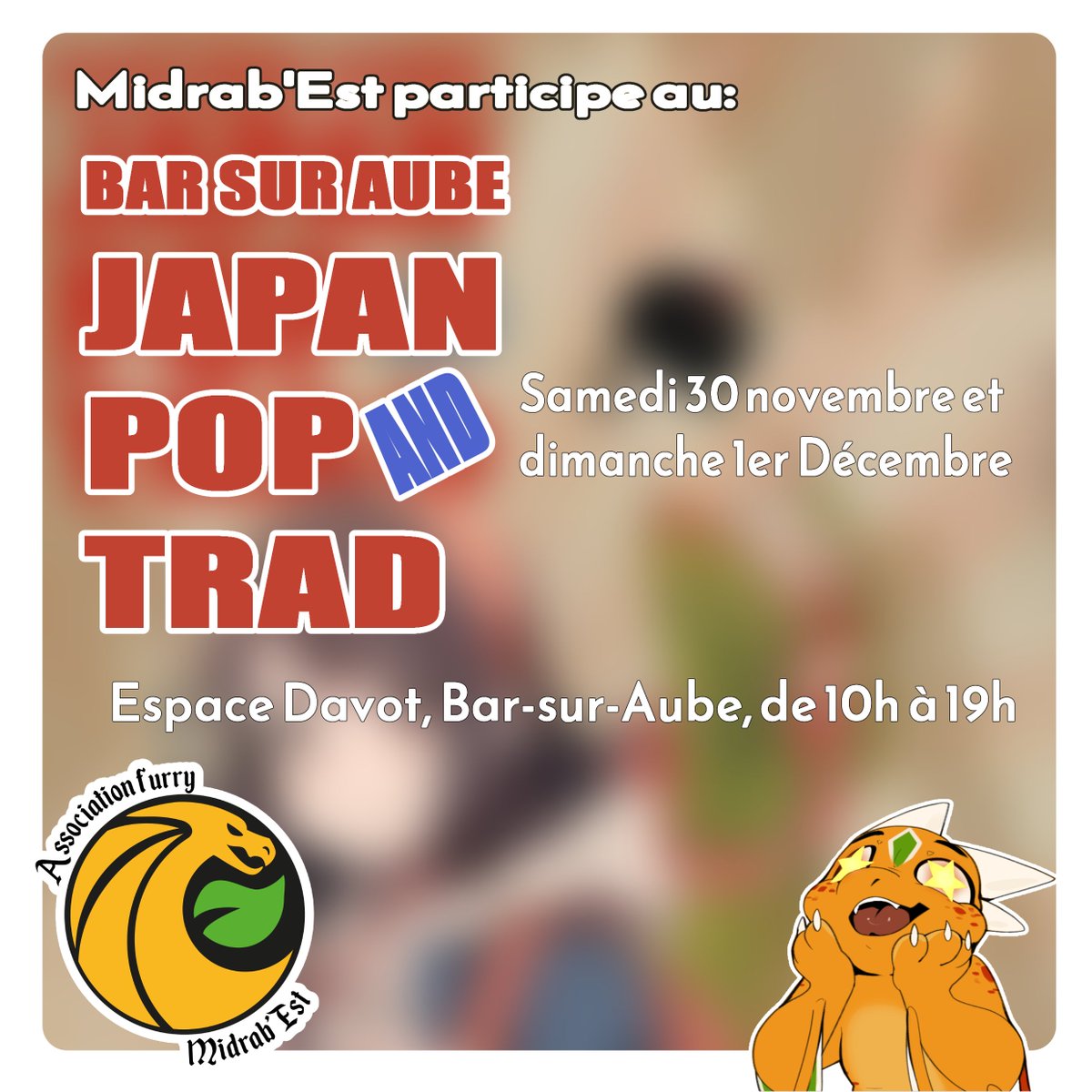 Midrabest's tweet photo. C'est avec grand plaisir que nous vous annonçons notre présence avec les talentueuses artistes @Phoenix_Howlett et @Fleonnix à la Japan Pop and Trad qui se déroulera à l'espace Davot de Bar-sur-Aube (10) les Samedi 30 Novembre et Dimanche 1er Décembre 2024 https://t.co/4V4iSuxxrj