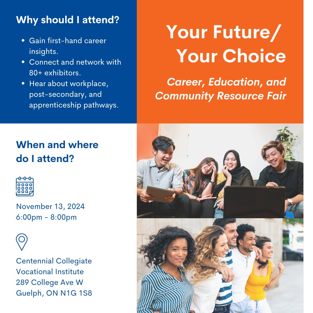 *Calling all students in grades 8-12!*

You're invited: join us today from 6-8pm for a fun night filled with useful resources and helpful opportunities! 

#YourFutureYourChoice