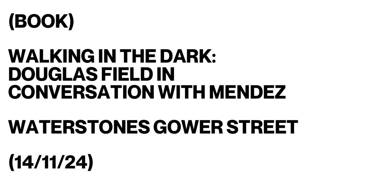 Tomorrow evening, <a href="/misbehavingmonk/">Douglas Field</a> will join Mendez in conversation to discuss his new book WALKING IN THE DARK in this talk at <a href="/gowerst_books/">Waterstones Gower Street</a>. 

Find out more: bit.ly/3O5OeCA