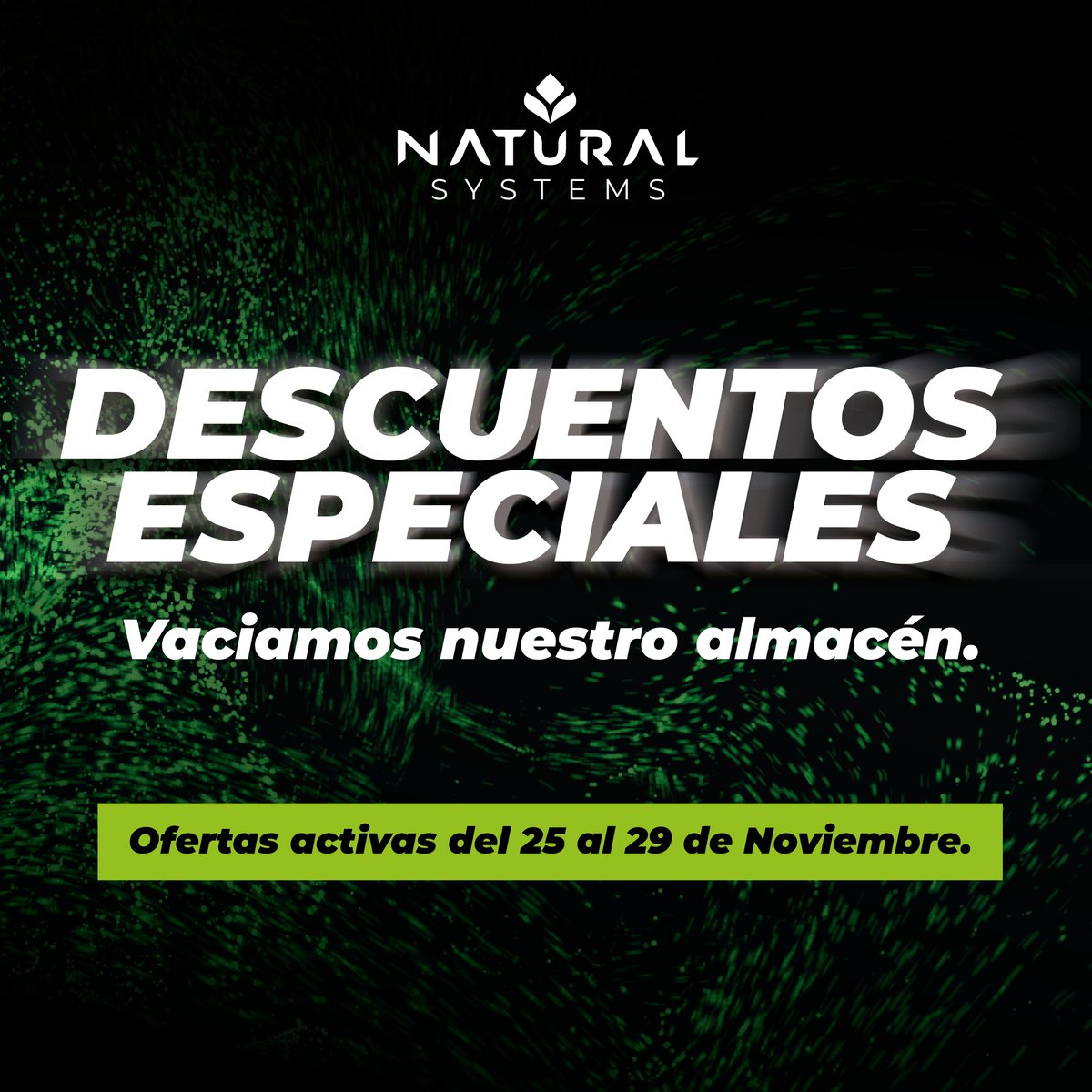 NaturalSystemsD's tweet photo. ▶️Coming soon… #BlackFridayNaturalSystems

¡No te pierdas las #NaturOfertas que estarán activas muy pronto en Natural Systems! 🌿 

👉Sigue nuestras redes y sé el primero en enterarte.

#blackfriday #ofertas #horticulturatecnica #cultivo #naturalsystems https://t.co/2gsYcCSoCK
