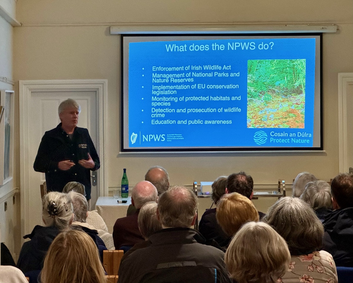 We had a great turnout for Mark O'Callaghan's talk on the Wicklow nature reserves which are in the care of the National Parks and Wildlife Service. Thanks to everyone who came!