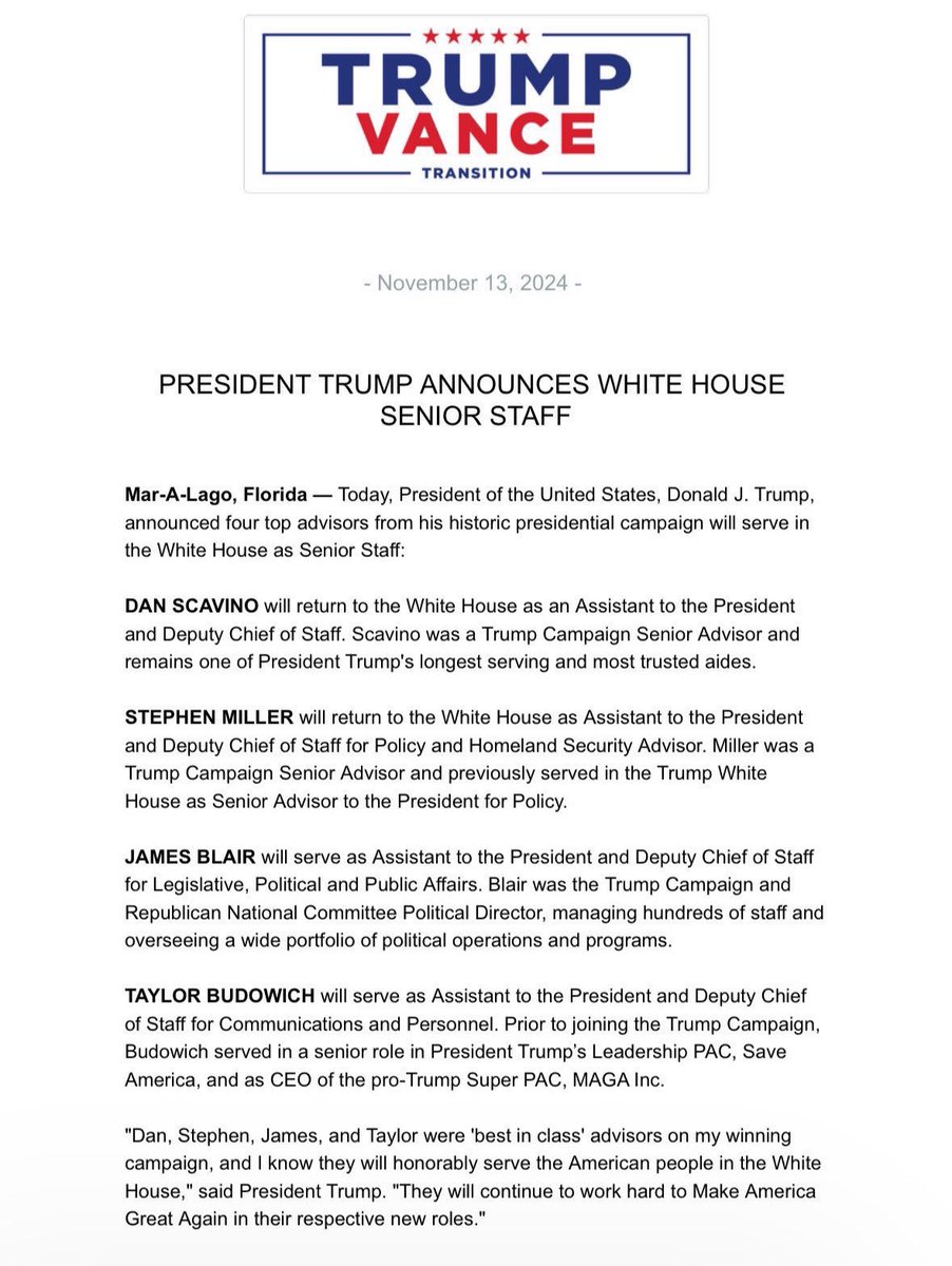 Way to go .<a href="/JamesBlairUSA/">James Blair</a>…an incredible journey, when many distanced themselves (couldn’t pick a winner) from .<a href="/realDonaldTrump/">Donald J. Trump</a>, you never wavered. Those that weren’t all in from the start - will now want in. Congrats! 👊