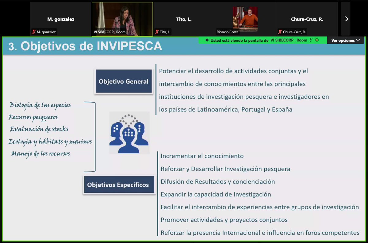 invipesca's tweet photo. #VISIBECORP Mercedes Martínez, técnico del área de Cooperación Internacional de la @FundacionCETMAR y representante de la secretaría técnica de #INVIPESCA, presenta la razón de ser de nuestra red en la sesión de tarde https://t.co/sYLwNpzuZw