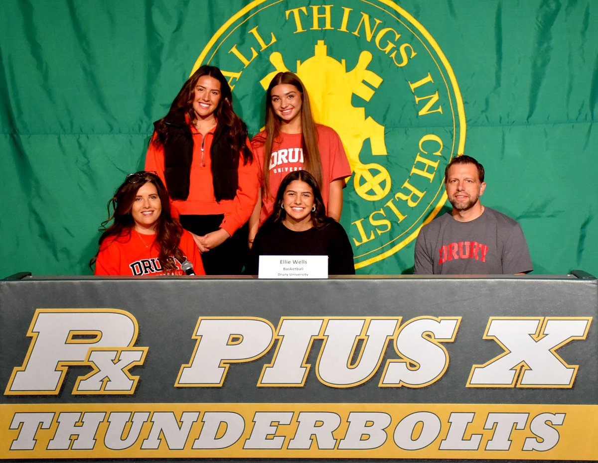Pius X Girls Basketball (@piusx_girlsbbal) on Twitter photo Congrats to Ellie Wells on her commitment to Drury University to continue her academic and basketball career!
<a href="/DULadyPanthers/">Drury Lady Panthers</a> Congrats to Ellie Wells on her commitment to Drury University to continue her academic and basketball career!
<a href="/DULadyPanthers/">Drury Lady Panthers</a>