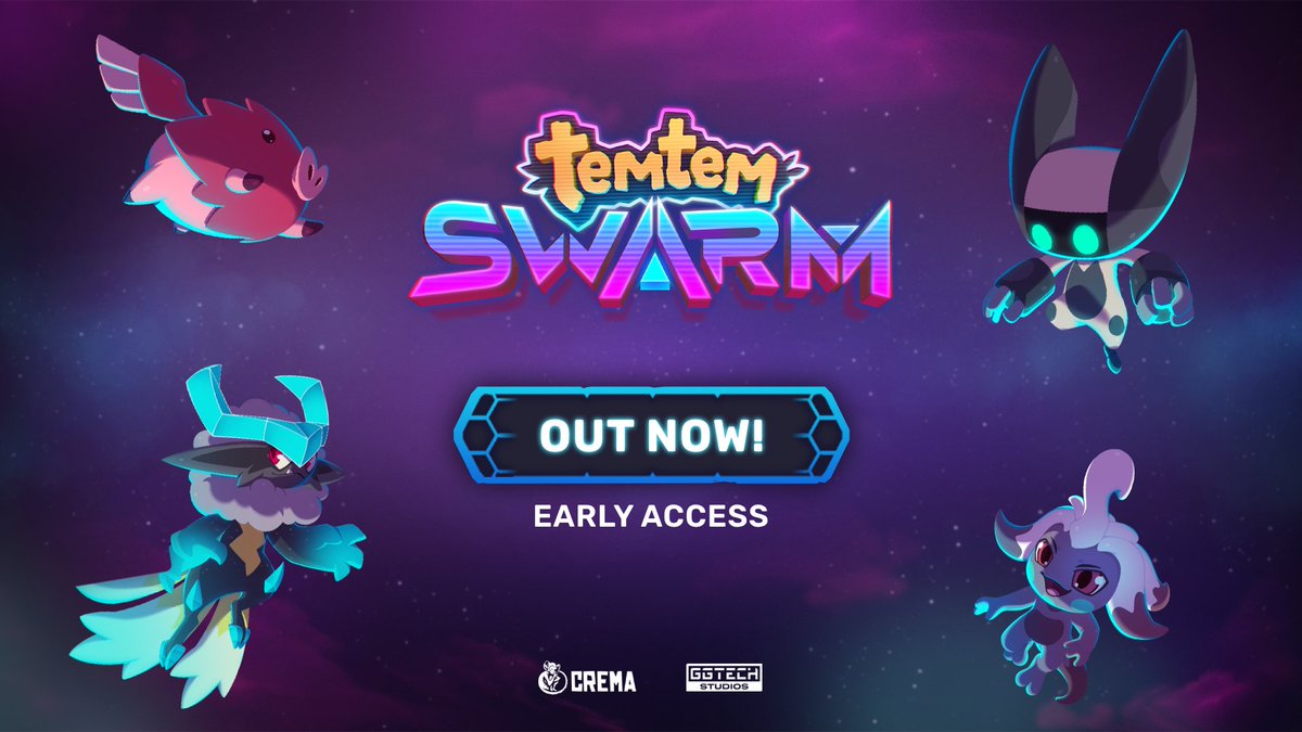 Temtem: Swarm's Early Access is OUT NOW!🎉

After months of hard work from the #TemtemSwarm team, we are really proud to present you this new challenge! ✨

PLAY HERE! 👉store.steampowered.com/app/2510960/?u…

We can't wait to see what you think! Your feedback will play a crucial role in