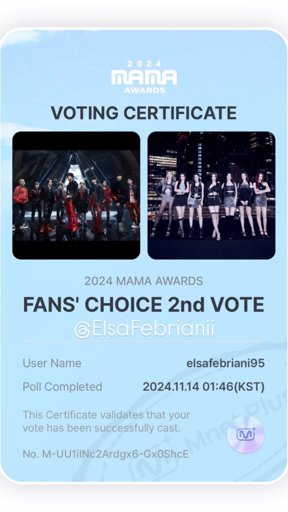 ElsaFebrianii's tweet photo. #2024MAMA  #MAMA_IVOTED https://t.co/tN3hwsgkvN