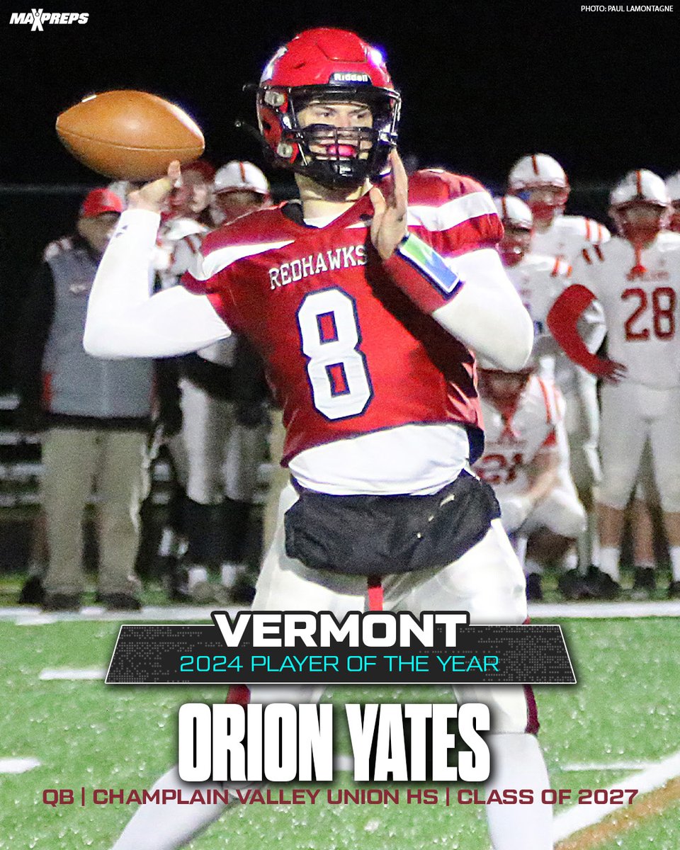 MaxPreps (@maxpreps) on Twitter photo Orion Yates (<a href="/OrionYates50/">Orion Yates</a>) of Champlain Valley Union named 2024 MaxPreps Vermont High School Football Player of the Year. 🏈🔥
Full story ⬇️
maxpreps.com/news/mcV1ZOBZM… Orion Yates (<a href="/OrionYates50/">Orion Yates</a>) of Champlain Valley Union named 2024 MaxPreps Vermont High School Football Player of the Year. 🏈🔥
Full story ⬇️
maxpreps.com/news/mcV1ZOBZM…