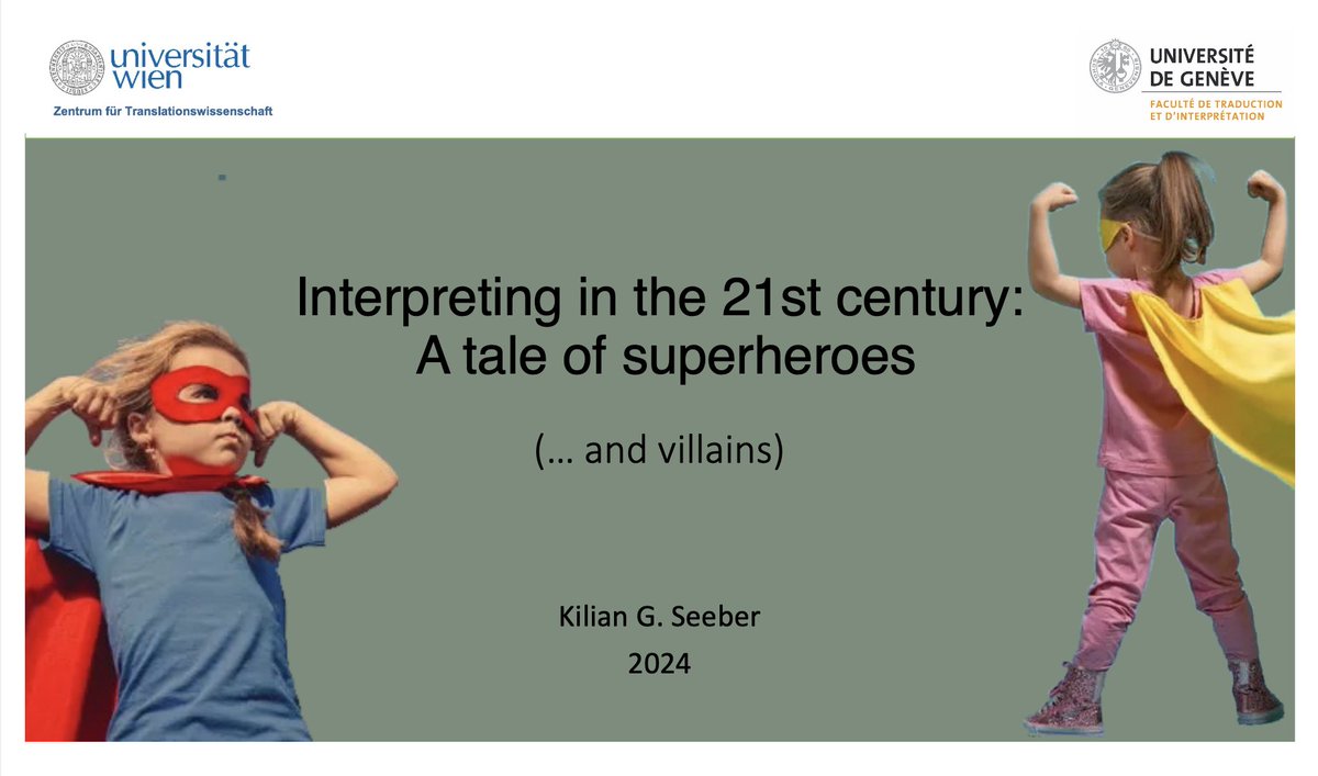 INT-FTI (@interpretingfti) on Twitter photo This Friday at 4:30pm Prof. <a href="/KilianGSeeber/">KilianGSeeber</a> will be at the University of Vienna's Center for Translation Studies @UniVieTranscontinues to talk about interpreting in the 21st century. In this keynote he will talk about superheroes (...and villains). This Friday at 4:30pm Prof. <a href="/KilianGSeeber/">KilianGSeeber</a> will be at the University of Vienna's Center for Translation Studies @UniVieTranscontinues to talk about interpreting in the 21st century. In this keynote he will talk about superheroes (...and villains).