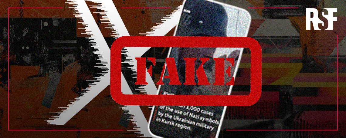 Victime d'une vidéo mensongère blanchie &amp; amplifiée par le Kremlin, qui continue à circuler sur X malgré nos signalements, RSF poursuit le réseau social d'Elon Musk devant la justice française pour diffusion de fausses informations et usurpation d’identité.👇