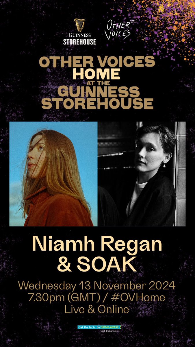 Louise Barker (@louisecbarker) on Twitter photo This evening, be treated to a very special performance from NIAMH REGAN and SOAK, for <a href="/OtherVoicesLive/">Other Voices</a> at <a href="/homeofguinness/">Guinness Storehouse</a>
The show will also be available to stream live worldwide via the OV Youtube 📺
youtube.com/live/iS7sLjFCy… This evening, be treated to a very special performance from NIAMH REGAN and SOAK, for <a href="/OtherVoicesLive/">Other Voices</a> at <a href="/homeofguinness/">Guinness Storehouse</a>
The show will also be available to stream live worldwide via the OV Youtube 📺
youtube.com/live/iS7sLjFCy…