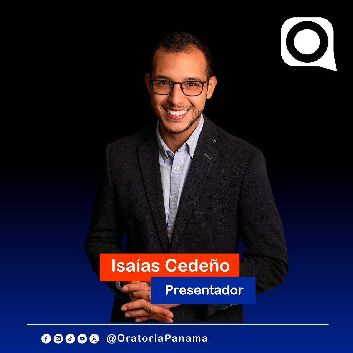 Isaias Cedeño <a href="/IsaiasCedeno/">Isaías Cedeño</a> será uno de los presentadores en la gran final de <a href="/oratoriapanama/">Oratoria Panamá</a> en su versión #19.
No se pierdan la transmisión, el domingo 17 de noviembre a las 6:00 p.m. por cadena de TV, radio e internet.