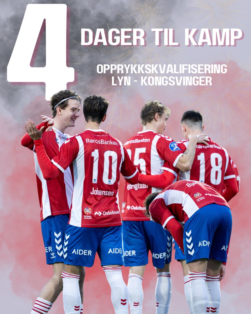 Lyn1896FK's tweet photo. Nå er det bare FIRE dager til vi skal spille opprykkskvalifisering ❤️

På søndag kan vi være et steg nærmere eliteseriespill, og vi kommer til å trenge DEG på tribunen! ⚡️ 

Kjøp billett nå og bli med å støtt laget i denne viktige kvalifiseringen! 

🎟️ https://t.co/WIMxExf7qX https://t.co/Iu79w5IsGl