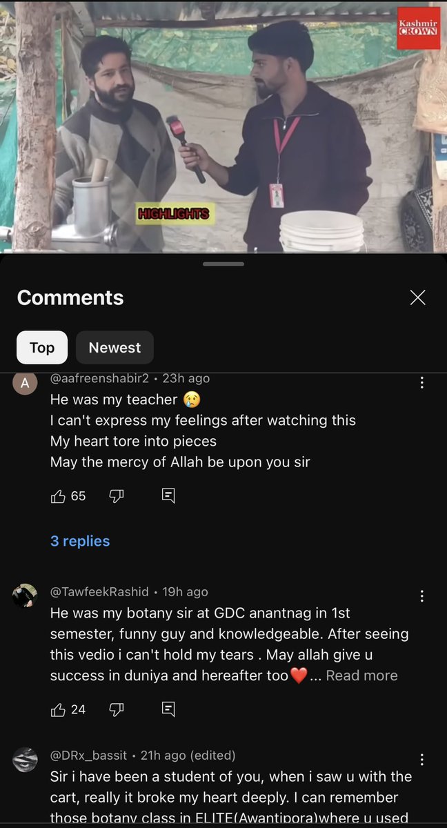 The comments section and the story are heart-wrenching! #Kashmir