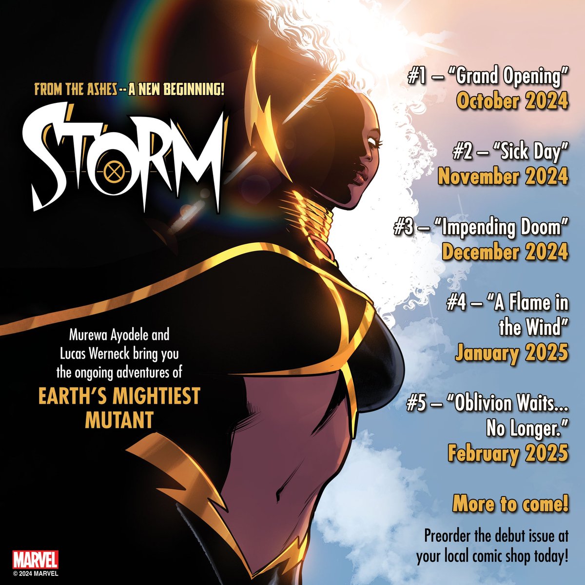QuidProQuo_MWI's tweet photo. #Stormcasters the solicit for Issue 5 dropping on 2/19.
Oblivion has entered the chat ready to drag Eternity and #Storm! Well try to.
The main cover has not been released, but here's original art from @Dotun_ak
#OroroSpoilers #StormSpoilers #Ororo #Windriders #XSpoilers https://t.co/e5F4XyAb4M