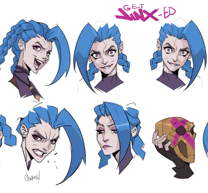 Some Jinx face concepts #jinx #2XKO #Arcane 