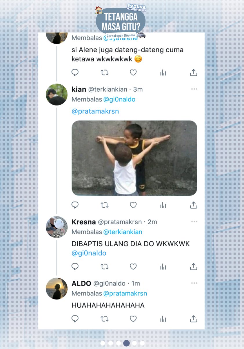 Intip percakapan anak-anak Binomo! 

Udah H-12 menuju close pre-order Rasuna Neighborhoods, udah pada jemput belum Alene dan Kian nggak, nih? 

Boleh tanya Minlav juga untuk teknis pre-order jangan malu-malu, ya! 🤗

Order Here : 
❣ forms.gle/TLReSpCEVMwu5s…