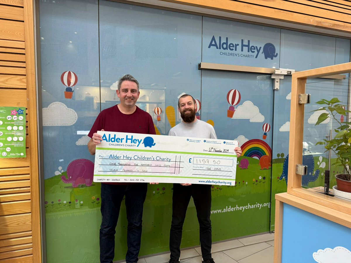 Today we had the pleasure of handing over a cheque for £1157.50 to <a href="/AlderHeyCharity/">Alder Hey Children’s Charity</a> 

This is what it means to be a #CIC - contributing to our #community.

Thanks especially to our 'Tuesday Night Football' families for organising the event.

#Woolton #L25