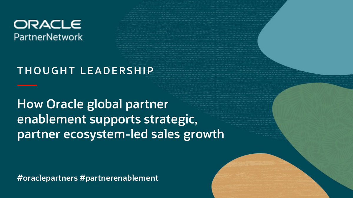 What's the role of Oracle partner enablement? How can digital/human support meet Partner needs? Is partner ecosystem-led growth important? Find out in this insightful post from @SDiedericks: tinyurl.com/3j7u6amu
#oraclepartners #partnerenablement 
 #emeapartners @Oracleemeaps