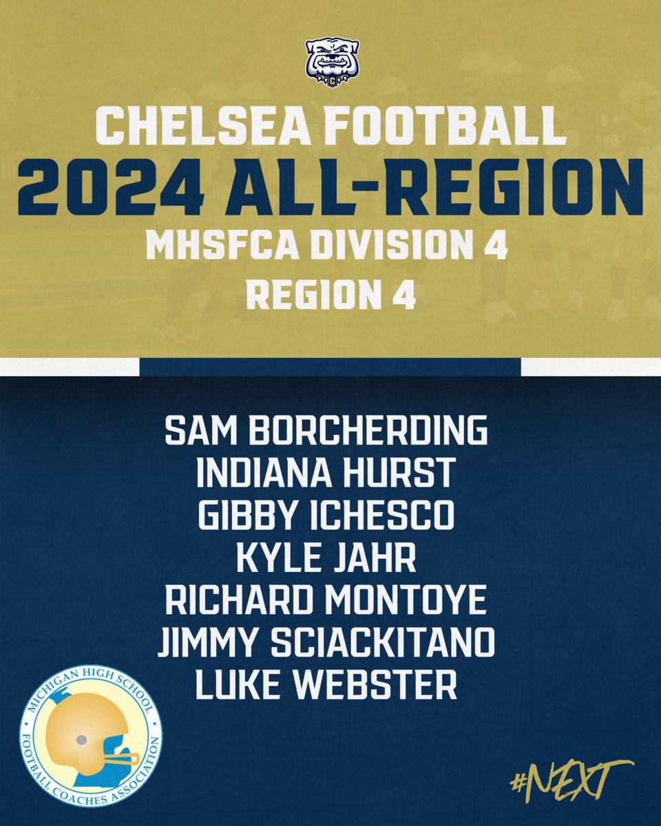 Congratulations to these 7 Bulldogs selected to the MHFSCA ALL REGION for D4, Region 4.
