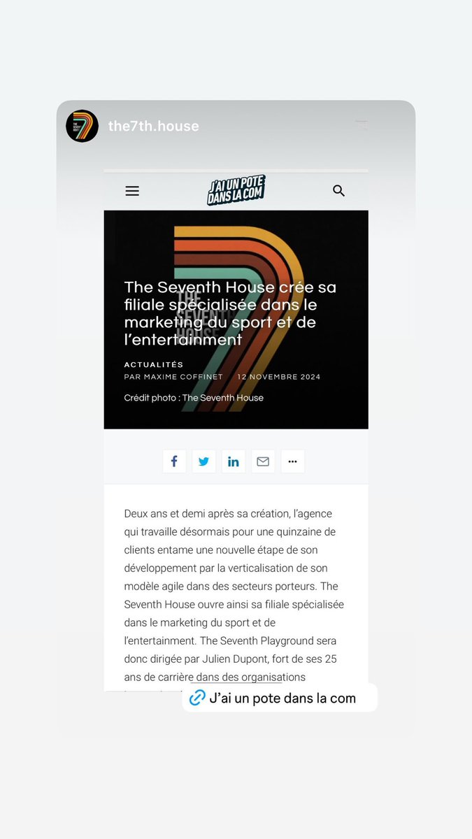 « Jeu, 7th et Match » ! The Seventh House crée sa filiale THe Seventh Playground dédiée au Sport et à l’entertainment ! Welcome to the House <a href="/julien/">Julien✌🏻️</a> Dupont !
