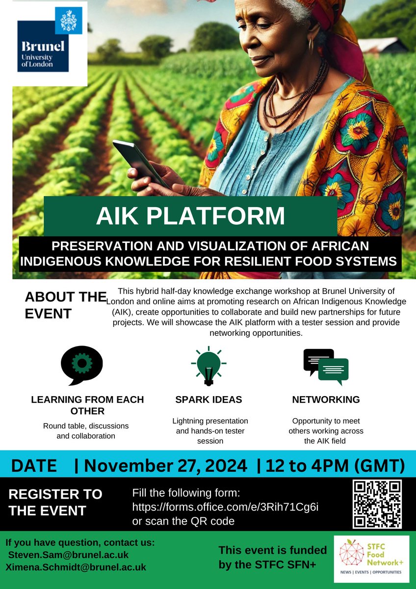 Centre for Food Policy (@foodpolicycity) on Twitter photo On Weds 27 Nov <a href="/Bruneluni/">Brunel University of London</a> will celebrate its African Indigenous Knowledge Platform with a special #KnowledgeExchange event.
Join in person or online 👇
#agriculture #FoodSystems
forms.office.com/pages/response… On Weds 27 Nov <a href="/Bruneluni/">Brunel University of London</a> will celebrate its African Indigenous Knowledge Platform with a special #KnowledgeExchange event.
Join in person or online 👇
#agriculture #FoodSystems
forms.office.com/pages/response…