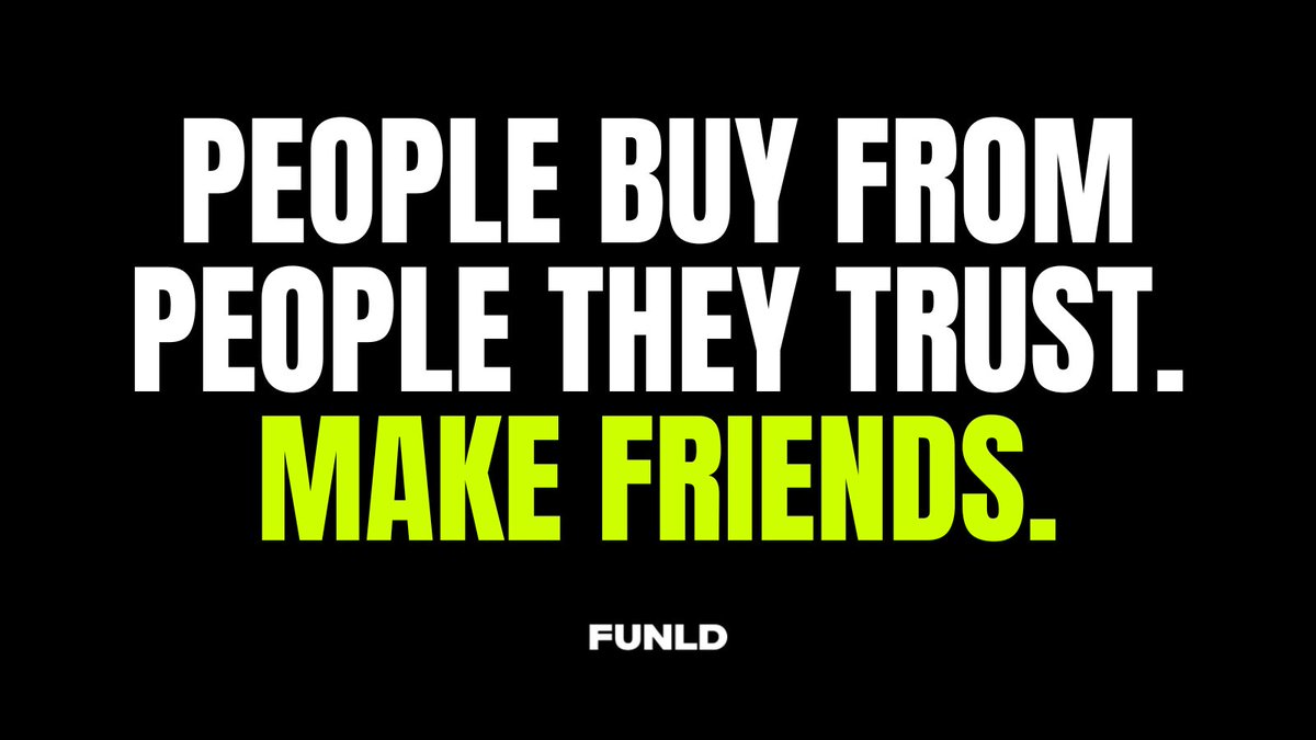 Funld_Digital's tweet image. People buy from people they trust – it&apos;s not rocket science, it&apos;s human nature. 🧠💸 Want to turn those random scrolls into loyal customers? Start by being a real human. That means showing up, adding value, and ditching the ‘buy now’ shtick. 🙅‍♂️ Build trust, build relationships,…