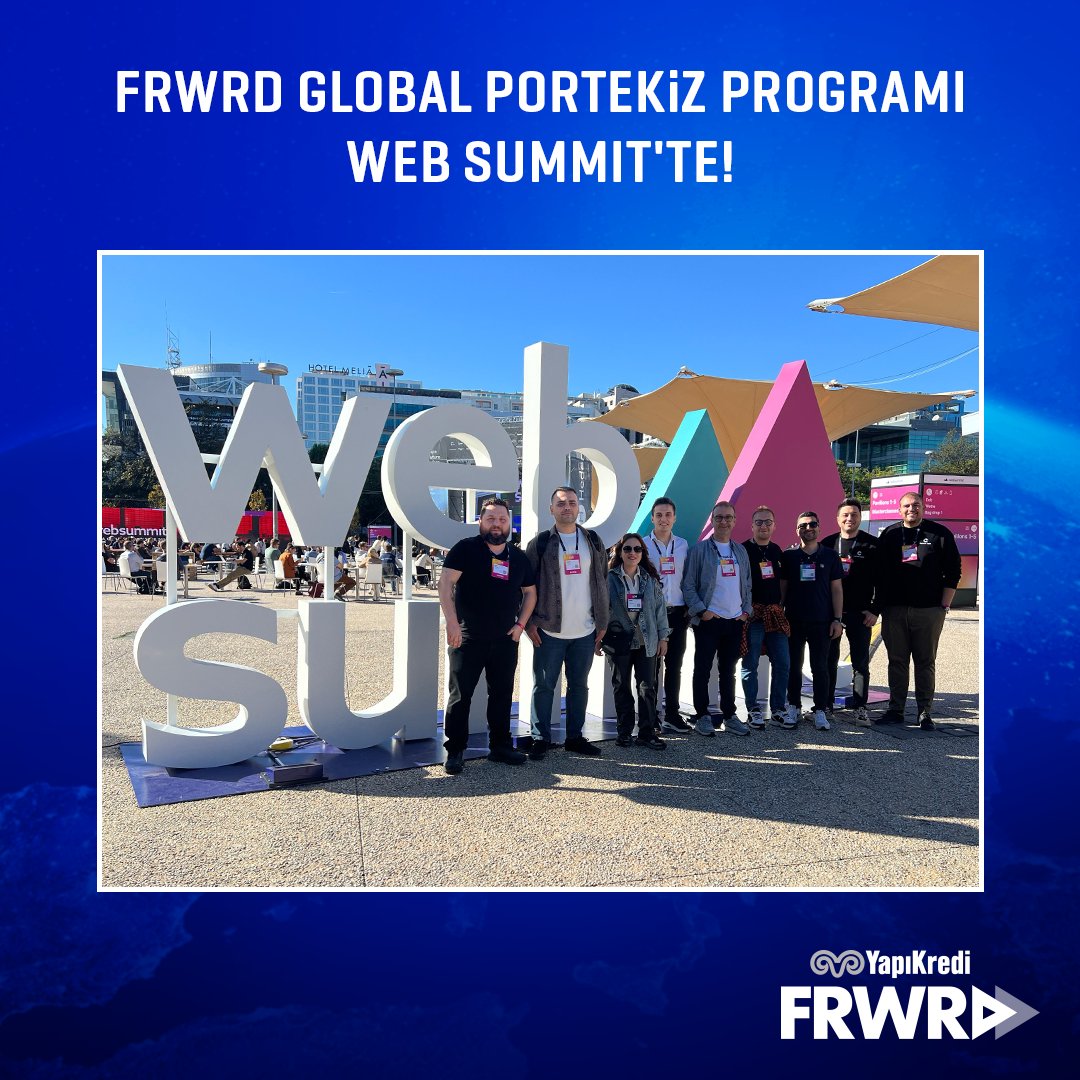 Yapı Kredi FRWRD Global Programı, gelecek vadeden 6 girişimini destekleyerek Portekiz’deki yolculuğuna Web Summit ile başladı! Bu program ile girişimcilerimiz, Yapı Kredi’nin desteğiyle Portekiz ekosisteminde yatırım fırsatlarını keşfetme ve projelerini uluslararası teknoloji