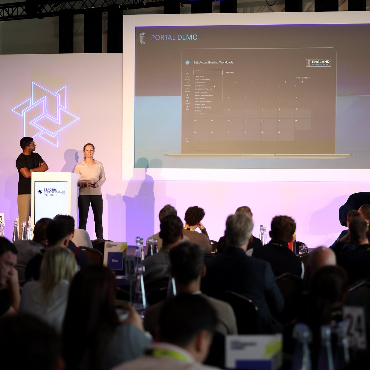 What better place for the England &amp; Wales Cricket Board to take over the Main Stage than at The Kia Oval? 🏏

In the middle and on the agenda: Anna Warren, Head of Science &amp; Medicine – Women, and Dr. Thamindu Wedatilake, Lead Physician – Women, on data driven insights.
