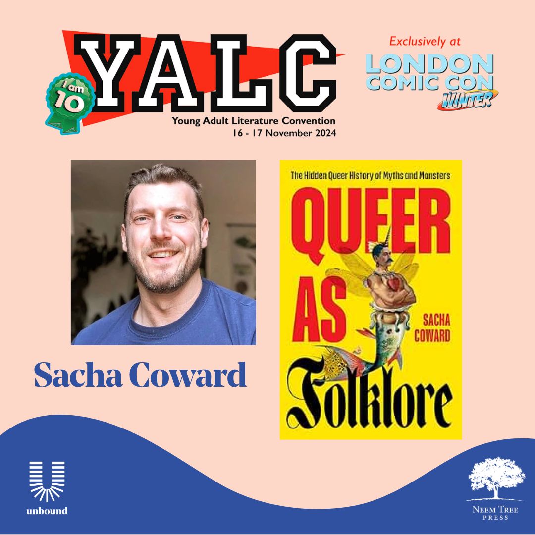 Meet <a href="/sacha_coward/">Sacha Coward</a> author of #QueerasFolklore at <a href="/YALC_UK/">Young Adult Literature Convention</a> this Saturday!

✍️ Book Signing - 2pm

#YALC #YALC2024 #YALC10Years #author #books
