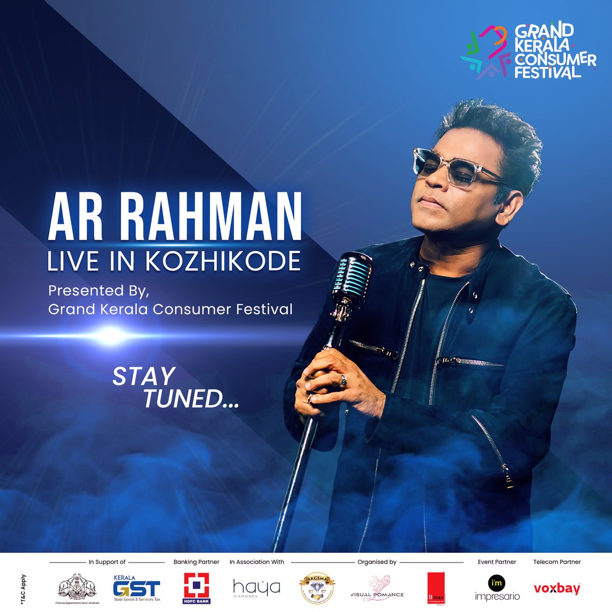 GKCFestival's tweet photo. Get ready to witness magic! The legendary A.R. Rahman is coming live to captivate us with his timeless melodies and electrifying energy.
#arrlive #calicut #arrahman #liveconcert #kerala #gkcf
Presented by Grand Kerala Consumer Festival. https://t.co/ixkvibfmHm