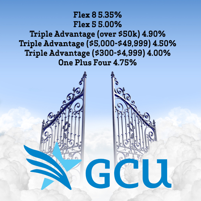 GCUofUSA's tweet photo. Our rates are Heavenly... 👼😁 #InvestSmart #SecureYourFuture

Learn more here: https://t.co/4iIiX4EgVe https://t.co/JzduUnASXf