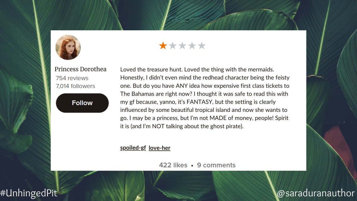 saraduranauthor's tweet photo. I know authors need to have tough skin, but was it really necessary for my characters to leave these one star reviews on goodreads?! 

#UnhingedPit #YA #F #R #LGBT #W https://t.co/x4W4dy6Bx8