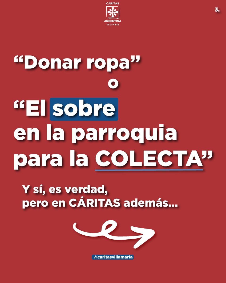 CaritasVM's tweet photo. ¿Alguna vez te preguntaste, que sucede en CÁRITAS?

⏩Es muy frecuente que a CÁRTIAS se la asocie con la donación de ropa o el famoso "sobre de la COLECTA ANUAL" y está bien que así sea, ya que es parte de la institución. https://t.co/lnx3m8kUmQ