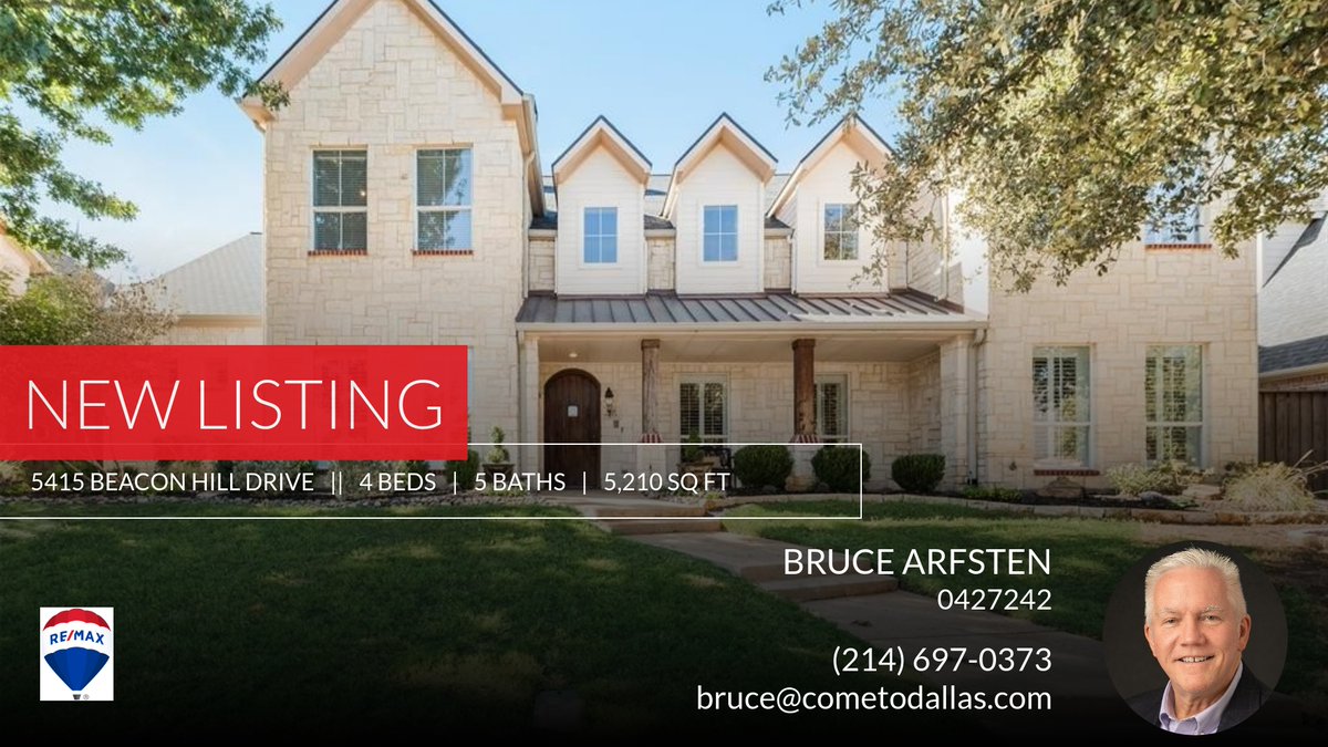 📍 New Listing 📍 Take a look at this fantastic new property that just hit the market located at 5415 Beacon Hill Drive in Frisco. Reach out here or at (214) 697-0373 for more information

"Come To Dallas!"
I can help you buy, sell... homeforsale.at/5415_BEACON_HI…