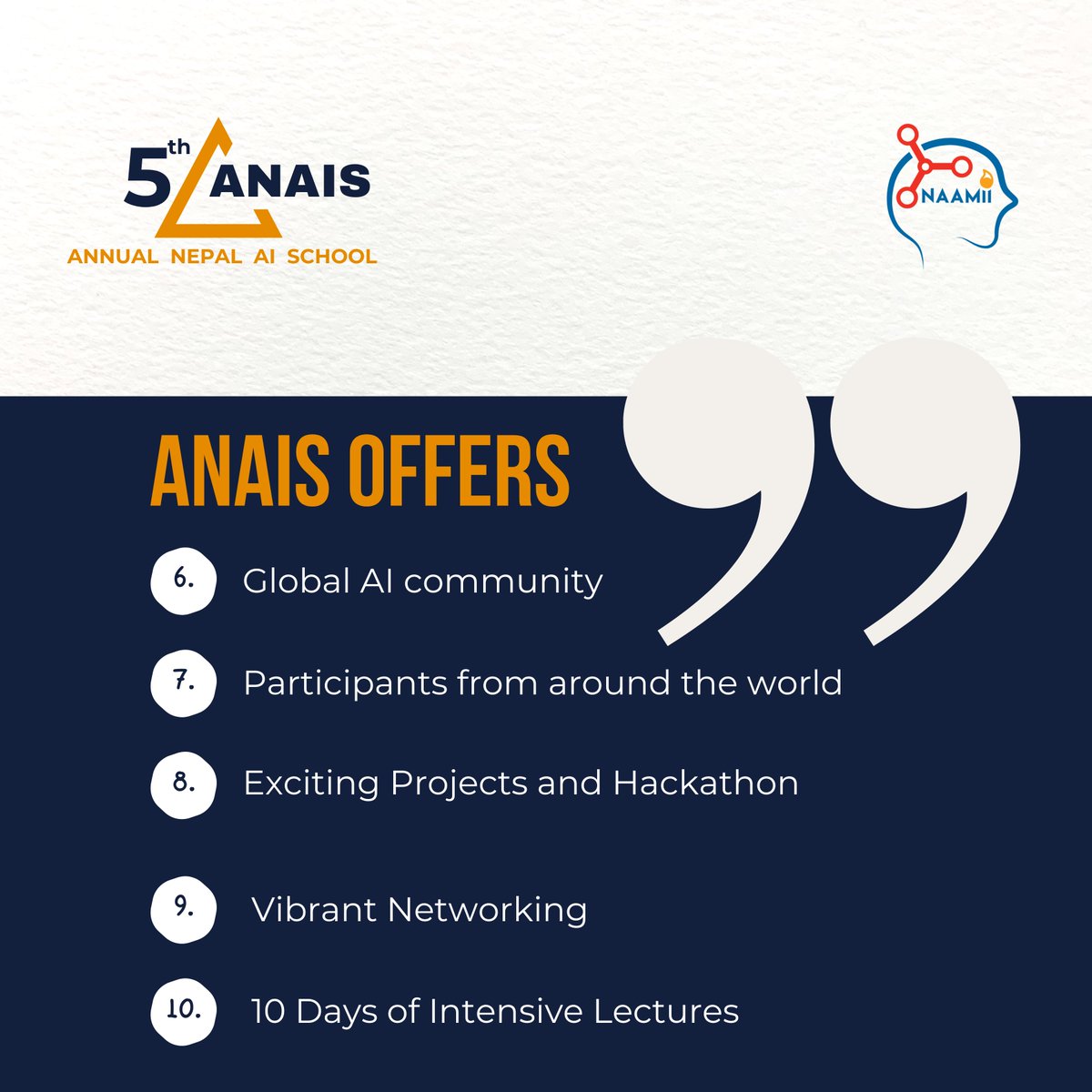 naamii_nepal's tweet photo. Stay ahead in tech and stay relevant in the ever-evolving world of AI, join ANAIS 2024!

Register here: https://t.co/EapvhLNcmA
📅 Application Deadline: November 25, 2024
🌐 Open to National and International Participants
For More information: https://t.co/6gXquFvhuG https://t.co/HZNb4E1ZGU