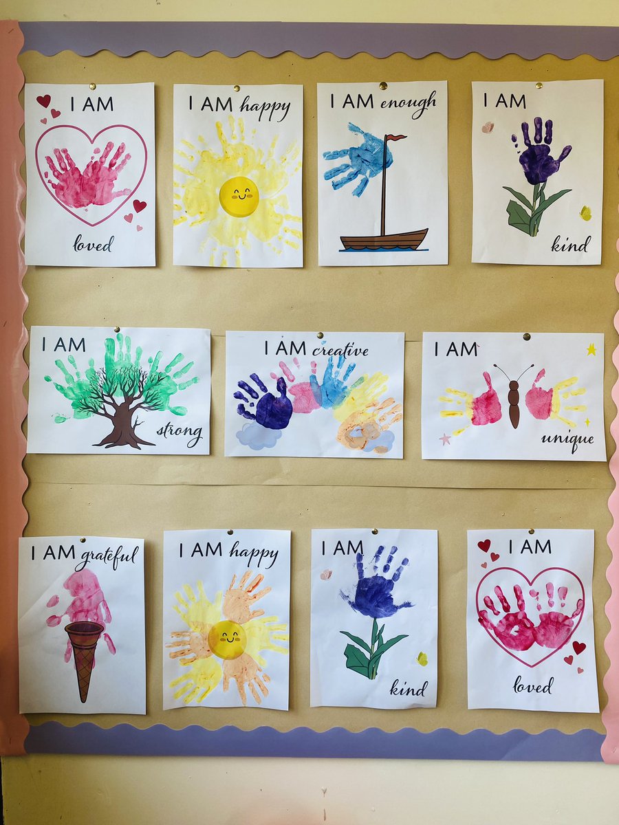 JenkinsMrsRJ's tweet photo. ❤️Happy World Kindness Day! 🌍❤️ 
This week Nursery have been learning all about being kind and how to be good friends. We have created a positive affirmations wall in our class using our ‘kind’ hands and paint! ✋🎨 @SychdynSchool #WorldKindnessDay2024 
#AntiBullyingWeek2024 https://t.co/qBaOfPAElZ