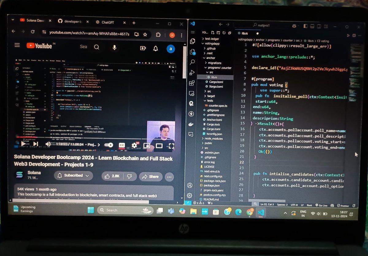 AnantDadhich6's tweet photo. Just set up the Anchor framework locally and implemented the voting program from the #SolanaBootcamp in #Rust. A big thanks to @jacobvcreech for his guidance!
#Solana #Blockchain #Web3 https://t.co/TfDcoj5UB2