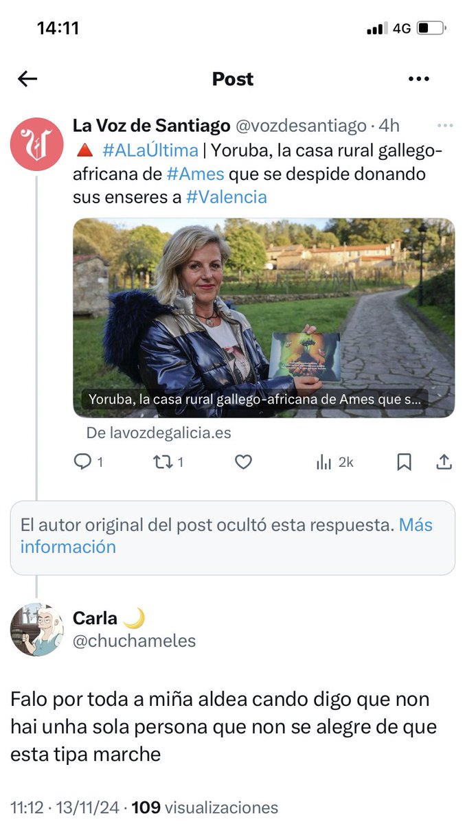 vaia, censurando as miñas respostas, polo visto á voz de Galicia non lle gusta que lle digan a verdá